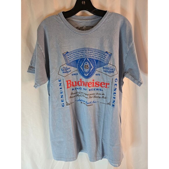Budweiser King Of Beers Light Blue T-shirt NWOT - Picture 1 of 3